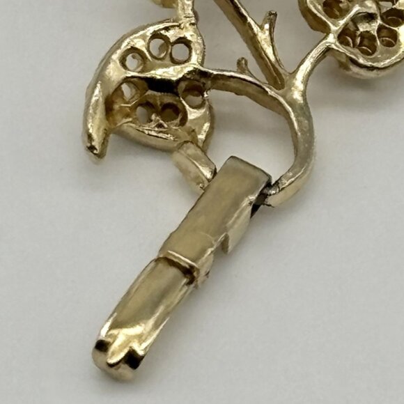 Vintage Bracelet Gold Tone Figural Vines and Leaves Faux Pearls Centers Unsigned - Picture 9 of 13